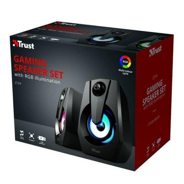TRUST ZIVA GAMING SPEAKER SET CASSE RGB ALTOPARLANTI 2.0 PC ILLUMINATI COMPUTER - SmsPhone - Il tuo partner nel mondo Hi-Tech